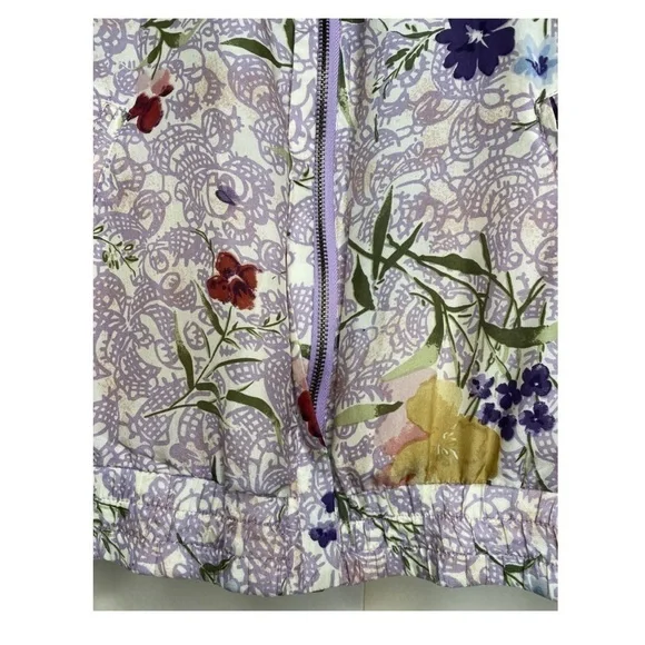 Vintage Silk Floral Print Bomber Jacket Women’s Sz Sm - Picture 5 of 8